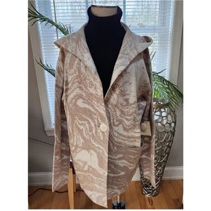 Christian Siriano NY Marble Pattered Single Button Cardigan